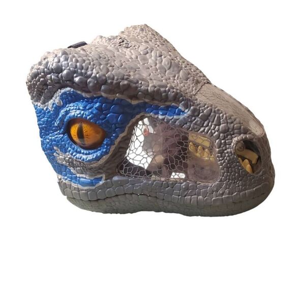 Jurassic World Mattel 2017Chomp 'N Roar  Velociraptor Mask "Blue" Ages 6 And Up - Picture 1 of 4